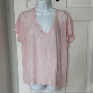Polo by Ralph Lauren Pale Pink V-Neck Short Sleeve Tee xl